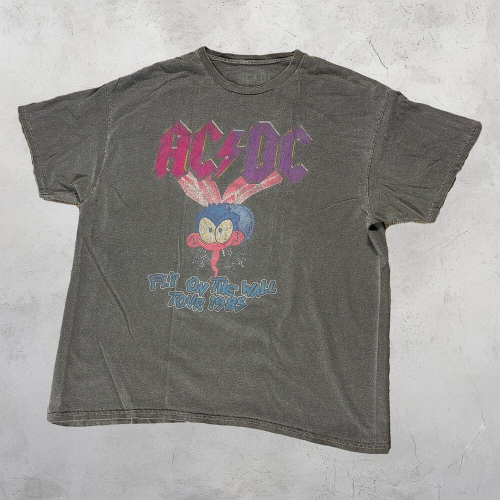 🎸 AC/DC Fly on the Wall Tour 1985 2XL Graphic Band Tee ⚡